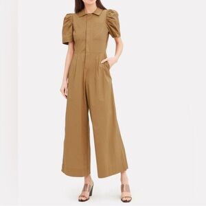 Sea New York Tan Puff Sleeve Jumpsuit size 8. Like new.